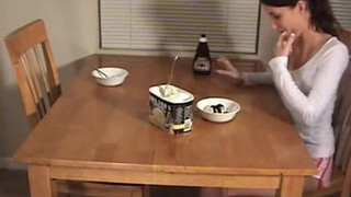 Sisters Breakfast Surprise: Self-Sucking Brothers Cock