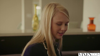 Stepdaughters Pink Pussy Jumps on Stepdads Dick