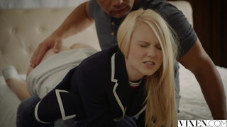 Stepdaughters Pink Pussy Jumps on Stepdads Dick