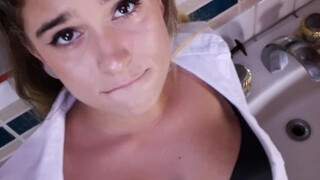 Sister Surrenders To Brothers Big Cock In Bathroom.