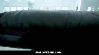 Cute Glasses-Wearing Sister Enjoys Her Brothers Cock Before Getting Fucked Hard