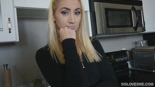 Brother finds dirt on blonde sister and blackmails her for sex