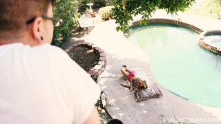 Sisterly Love: A Heartwarming Throat Blowjob for Brother.