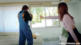 Daddys Sideways Couch Bang with His Daughter