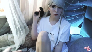 Russian Brother Punishes Blonde Sister for Breaking His Joystick