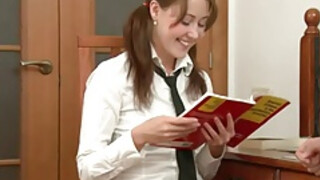 Young Student Gives in to Her Tutors Advances