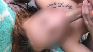 Half-Bro Fucks Tiny Young Half-Sis Hard in Her Mouth and Pussy