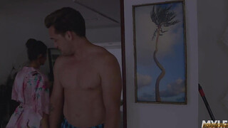 Stepsons Taboo Seduction: Rubbing His Dick on Stepmoms Cave.