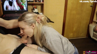 Caring Sister Assists Brother to Achieve Orgasm While Viewing Porn